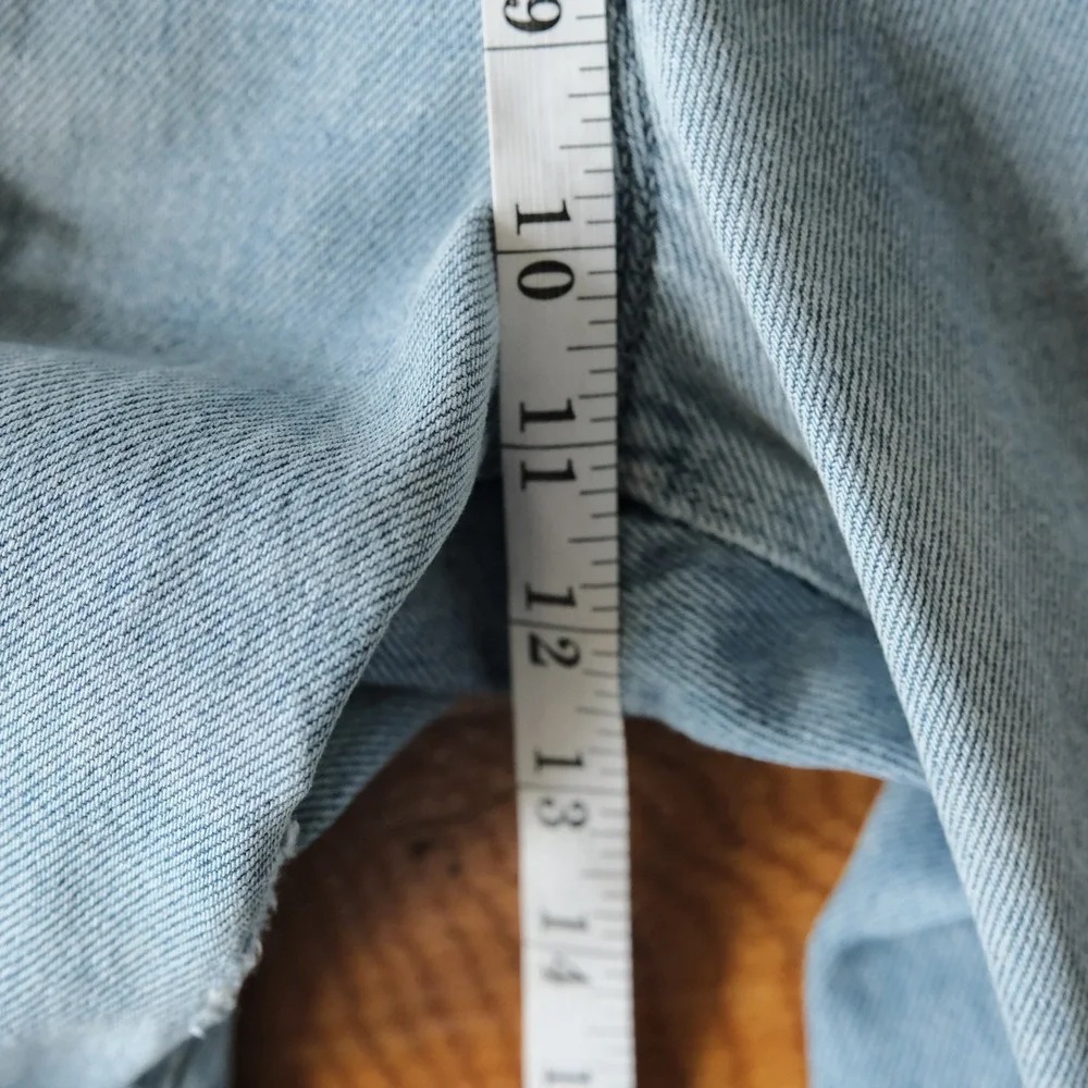 RtA Kallan Straight Leg‎ Jeans Womens Light Blue Distressed Silk Boxer Waist 28